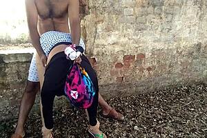 Cheating Indian stepmom screams riding stepson's cock in jungle piss sex