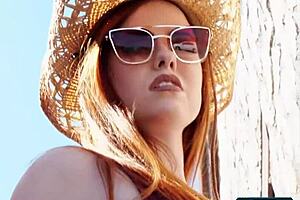 southern redhead milf krystal kitten strips naked gets wet outdoors big ass