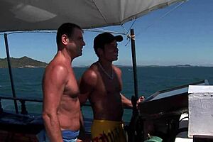 Mom's big tits bounce in outdoor threesome anal doggystyle fuck?