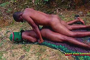 Ebony Milf Mirabel Bent Over Doggystyle on Monster Cock Creampie Outdoor