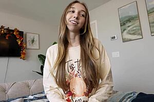 breezy bri rides cock deep in tight pussy over holiday break