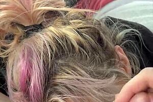 streetwalker gulps cum after facial on her face