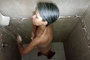 Spanish maid cleans house then showers happy ending