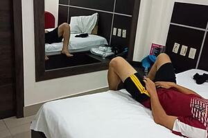 Why does my hot stepdaughter moan so sensually riding daddy's cock in this hotel cowgirl?