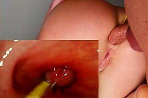 Camera deep in ass creampie view