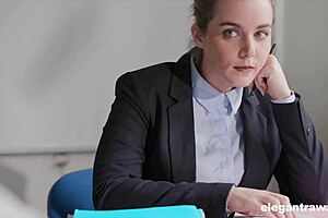 Milf Takes Double Penetration And Cumshot At Office