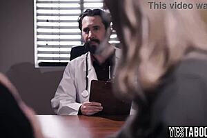 doctor bangs big tits patient milf hospital cuckold husband watches