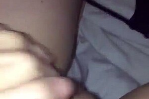 Wife Fingers Wet Shaven Pussy to Orgasm