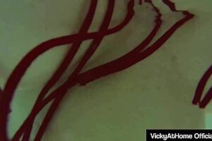 busty vicky vette fingers big clit pussy toy at poolside!