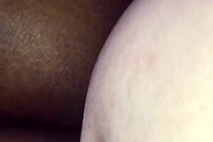 Black girlfriend takes latino dick deep in bed, amateur fun?