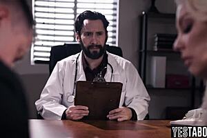 doctor bangs big tits patient milf hospital cuckold husband watches