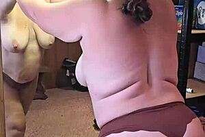 Watch this milf's massive ass and tits burst free in striptease frenzy while clothes rip away revealing every curve