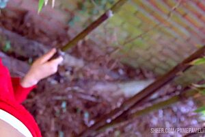 i sneak up and fuck my japanese stepmom's tight pussy in the back room