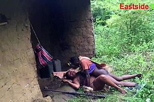 Hunter bends king's wife over outdoor for creampie ride.