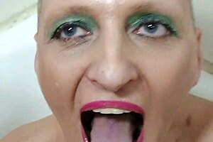 German whore Sandra drinks piss drunk golden shower.