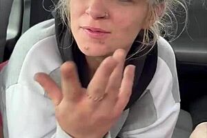 streetwalker gulps cum after facial on her face