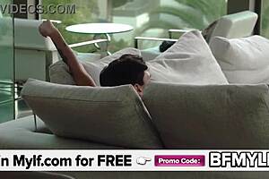 busty stepmom and perv stepsis fight over sucking his monster cock 😈🍆