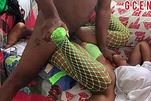 Girlfriend screams juicy tight pussy stretched by monster cock in romantic sofa missionary