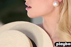 gabi the petite model strips naked poses shaved pussy outdoors