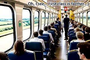 She's grabbing her ticket to ride that train in leather part 1 AI dream