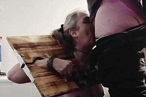 Bound Slave Flogs in Stocks While Masturbating Wildly!