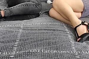 French mature stockings beauty seduces transsexual underwear play?