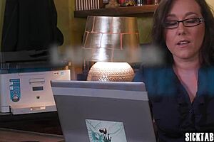 Horny Busty Lesbians Lick Ass In Office Heat