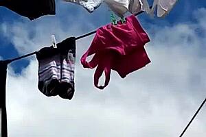 Neighbor's Panties Masturbation Tease