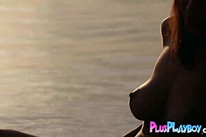 big titted natalie costello strips poses naked natural boobs beauty