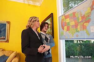 blonde milf cougar brainstorms ideas with hard cock stuffed inside her mouth