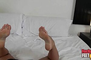 Philly Jhon Forces Kennedy Leigh's Feet to Drain His Cock in Footjob Frenzy