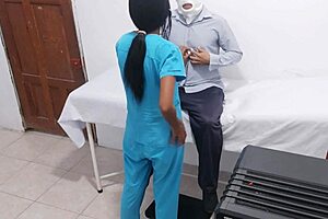 Slutty Latina nurses seduce ebony patient for hospital homemade sex romp