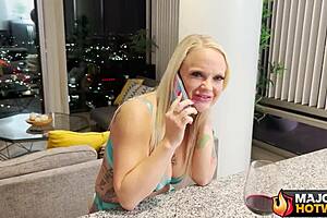 blonde hotwife cj's tight pussy gets wrecked sloppy by huge black cock on the kitchen counter yass