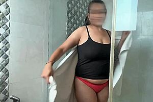indian stepdaughter enjoys shower time with stepdad