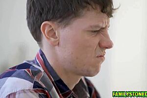 karen fisher steps in for serious sex talk turning into stepsibling threesome fuck