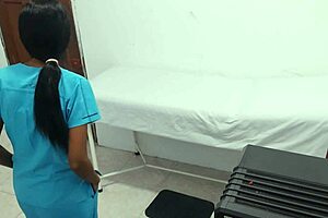 Slutty Latina nurses seduce ebony patient for hospital homemade sex romp