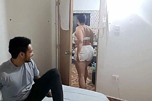 Rico massages his latina stepmom's big ass ending in hot blowjob