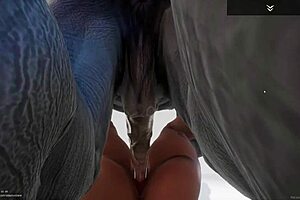 Jadeen's big ass and tits wrecked by Rhinoman's fury.