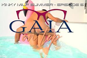 kinky blonde milf anal gaping poolside, drinks piss from squirting ass fuck mouthful