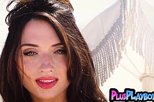 Big titted cutie Brooke Tilli strips curvy body hot posing