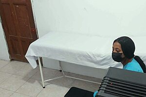 Slutty Latina nurses seduce ebony patient for hospital homemade sex romp