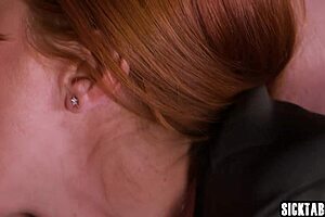 Horny Busty Lesbians Lick Ass In Office Heat