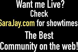 Horny lesbian cougar sara jay fingers pussy with toys