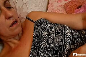 redhead milf grabs toy fingers pussy masturbates sofa homemade orgasm shakes wildly solo fun