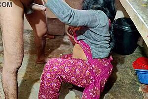 Desi bhabhi bent over doggystyle, horny pussy stuffed with big desi cock