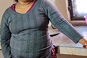 Desi bhabhi bent over doggystyle, horny pussy stuffed with big desi cock