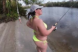 Busty Diamond Fucked Hard After Fishing In Public!