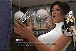 croft adventures ep 26 naughty lara cosplay undresses upskirt outdoors