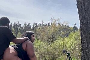 Public outdoor black cock milf missionary moaning creampie pt5