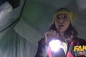 Fake hostel milf seduces young camper into lesbian fun